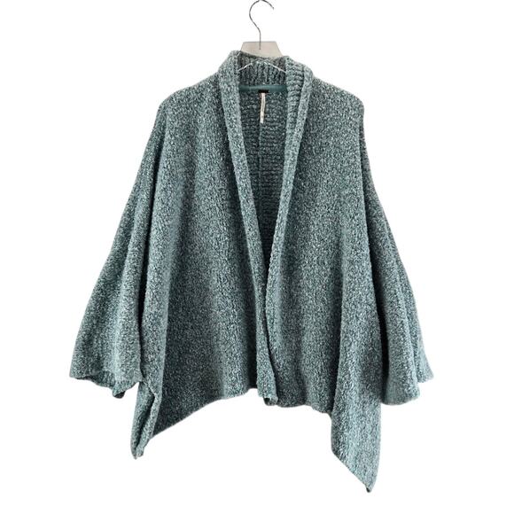 Free People BFF Cozy Oversized Cardigan Sweater XXS XS S Light Blue Slouchy Boho - Picture 2 of 11